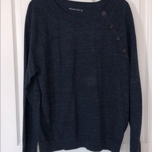NWT A&F button detail navy blue sweater sz XL